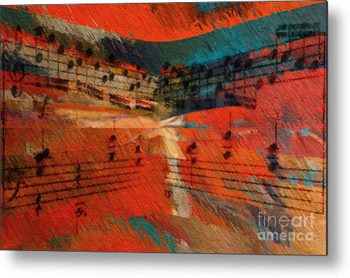 Music Metal Print featuring the digital art Orange Intermezzo by Lon Chaffin