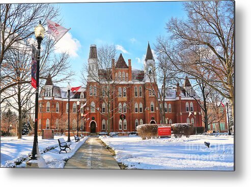 Otterbein University Metal Print featuring the photograph Otterbein University in Snow 7458 by Jack Schultz