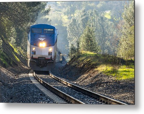 Amtrak Metal Print featuring the photograph Out of the Mist by Jim Thompson