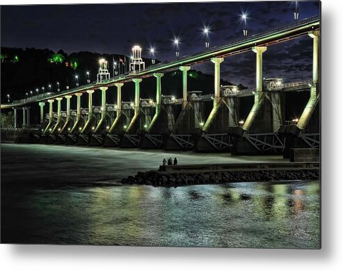 Big Dam Bridge Metal Print featuring the photograph Out on the Jetty by Renee Hardison