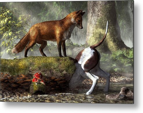 Outfoxed Metal Print featuring the digital art Outfoxed by Daniel Eskridge