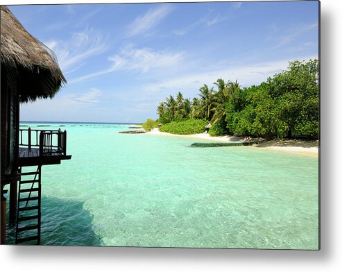 Seascape Metal Print featuring the photograph Outlook On A Maldives Island by Wolfgang steiner
