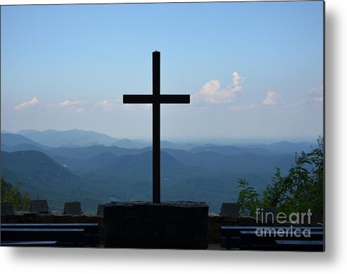 Blue Metal Print featuring the photograph Over Looking His Creation by Bob Sample