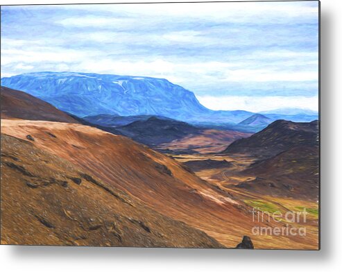 Iceland Slopes And Colors Metal Print featuring the photograph Over The Hill Painting by Rick Bragan