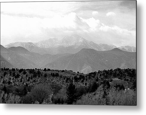 Photographs Of Colorado Metal Print featuring the photograph Over The Hills to Pikes Peak by Clarice Lakota