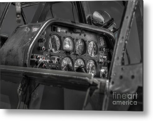 Cockpit Metal Print featuring the photograph P51 Mustang Cockpit by Dale Powell