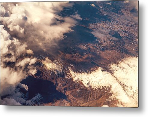 Aerial Metal Print featuring the photograph Painted Earth III by Jenny Rainbow