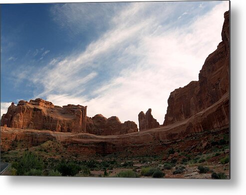 Rock Metal Print featuring the photograph Painted Sky and Rock by Beth Collins
