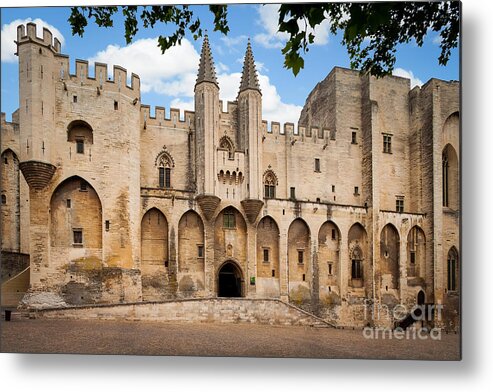 Avignon Metal Print featuring the photograph Papal Castle in Avignon by Inge Johnsson
