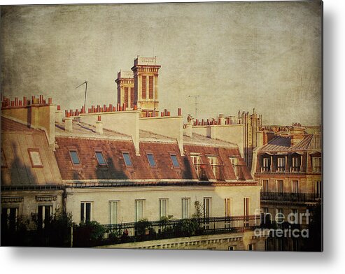 Photography Metal Print featuring the photograph Paris rooftops by Ivy Ho