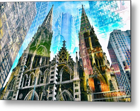 New York City Metal Print featuring the photograph Passion NYC Cathedrals and Synagogues by Sabine Jacobs