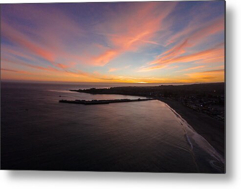 Above Metal Print featuring the photograph Pastel Sunset Above Santa Cruz Wharf by David Levy