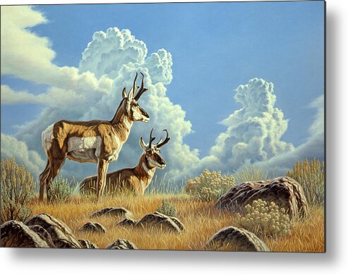 Wildlife Metal Print featuring the painting Peaceful Afternoon by Paul Krapf