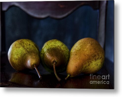 Old Master Metal Print featuring the photograph Pears on a Chair by Norma Warden