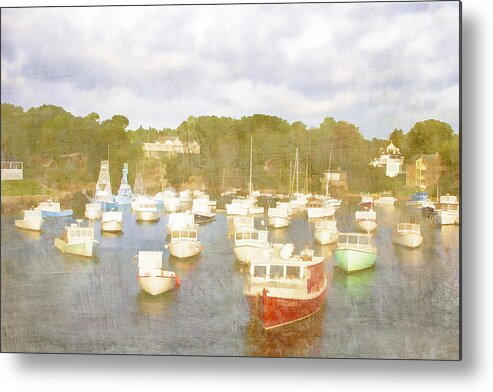 Perkins Cove Metal Print featuring the photograph Perkins Cove Lobster Boats Maine by Carol Leigh