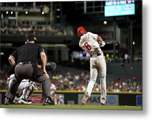 American League Baseball Metal Print featuring the photograph Philadelphia Phillies V Arizona by Chris Coduto