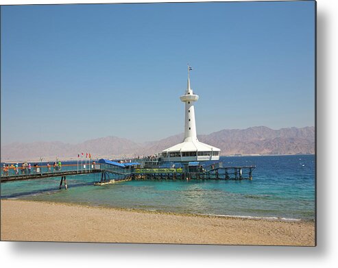 Eilat Metal Print featuring the photograph Pier & Overwater Section Of Underwater by Barry Winiker