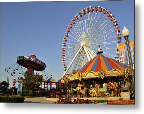 Navy Pier Metal Print featuring the photograph Pier Park by Verana Stark