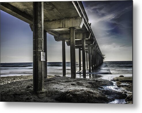 Landscape Metal Print featuring the photograph Piers At La Jolla California. by Israel Marino