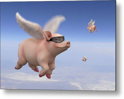 Pigs Fly Metal Print featuring the photograph Pigs Fly 1 by Mike McGlothlen