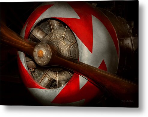 Pilot Metal Print featuring the photograph Pilot - Prop - Built for speed by Mike Savad