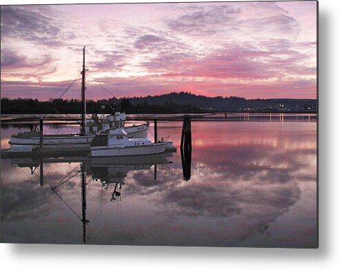 Coos Bay Metal Print featuring the photograph Pink Dawn by Suzy Piatt