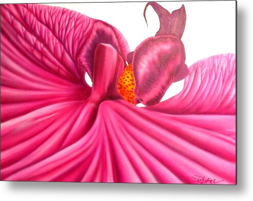 Pink Lady Metal Print featuring the painting Pink Lady by Darren Robinson