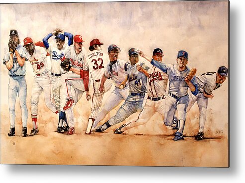 #faatoppicks Metal Print featuring the painting PItching Windup by Michael Pattison