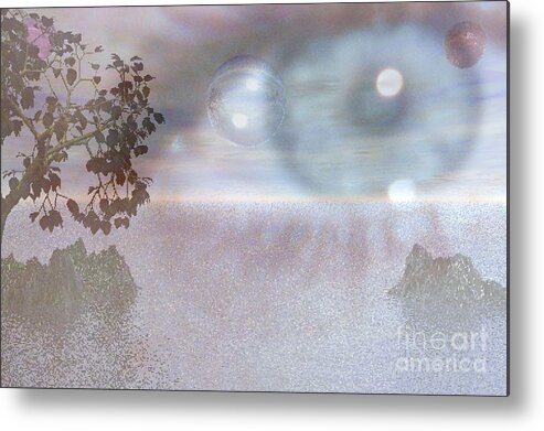 Surreal Metal Print featuring the digital art Planet Eye by Kim Prowse