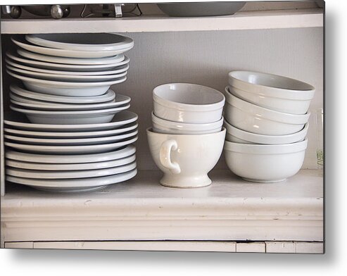 Plate Metal Print featuring the photograph Plates and Bowls by Garry Gay