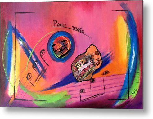 Abstract Metal Print featuring the painting Poco Moto by Karin Eisermann