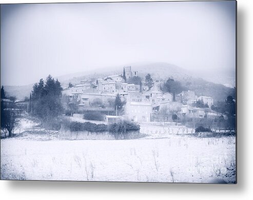 Provence Metal Print featuring the photograph Poet-Laval in snow by Jean Gill