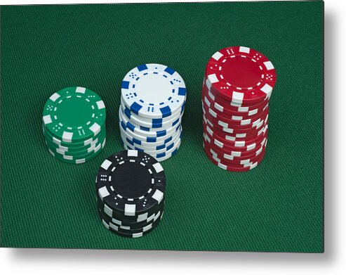 Bet Metal Print featuring the photograph Poker chips by Marek Poplawski