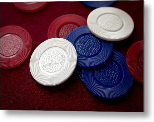 Poker Metal Print featuring the photograph Poker Chips by Mark McKinney