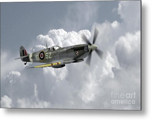 Supermarine Spitfire Metal Print featuring the digital art Polish Spitfire Ace by Airpower Art