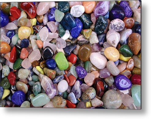 Gem Metal Print featuring the photograph Polished Gemstones by Tikvah's Hope