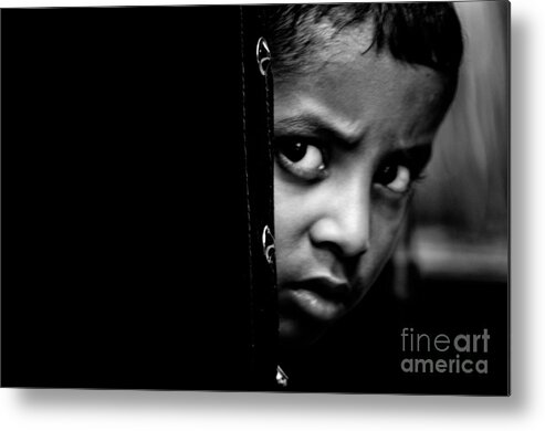 Poor Child Metal Print featuring the photograph Poor Child by Venura Herath