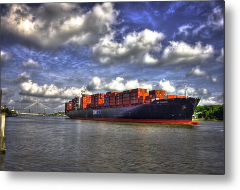 Reid Callaway Port Of Savannah Metal Print featuring the photograph Port Of Savannah Shipping Lanes by Reid Callaway