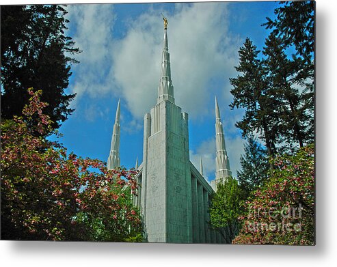 Pacific Metal Print featuring the photograph Portland Oregon LDS Temple by Nick Boren