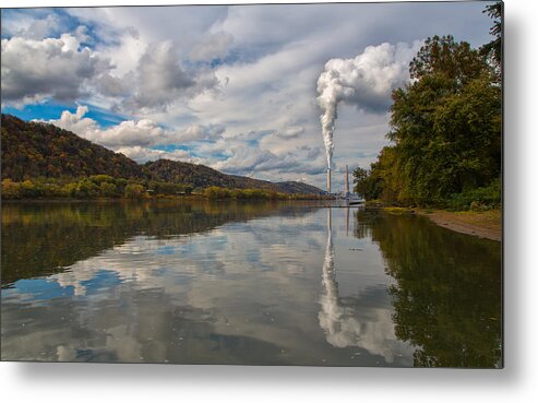 Sky Metal Print featuring the photograph Power Plant on the Ohio River by John M Bailey