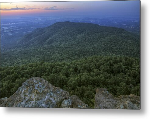 Mt. Nebo Metal Print featuring the photograph Predawn at Sunrise Point from Mt. Nebo - Arkansas by Jason Politte