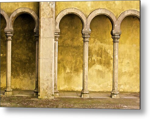Art Metal Print featuring the photograph Private Secluded Courtyard of Medieval Sintra by David Letts