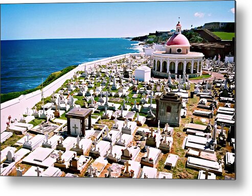 Puerto Rico Metal Print featuring the digital art Puerto Rican Cemetery by Kara Stewart