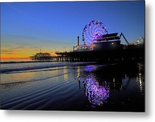 Santa Monica Pier Metal Print featuring the photograph Purple Spinner by Richard Omura