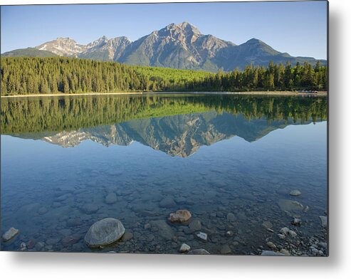 Flpa Metal Print featuring the photograph Pyramid Mountain And Patricia Lake by Bill Coster