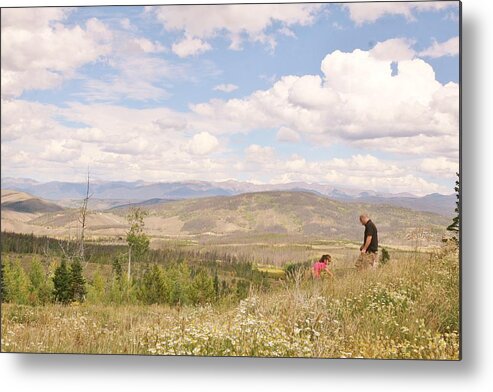  Daddy And Daughters Metal Print featuring the photograph Quality Time by Shirley Heier
