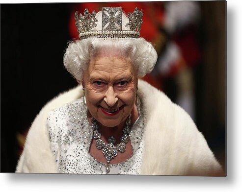 England Metal Print featuring the photograph Queen Elizabeth II Attends The State by Dan Kitwood