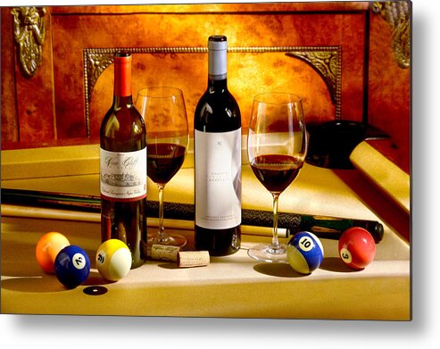 Wine Glasses Metal Print featuring the photograph Rack em Up by Jon Neidert