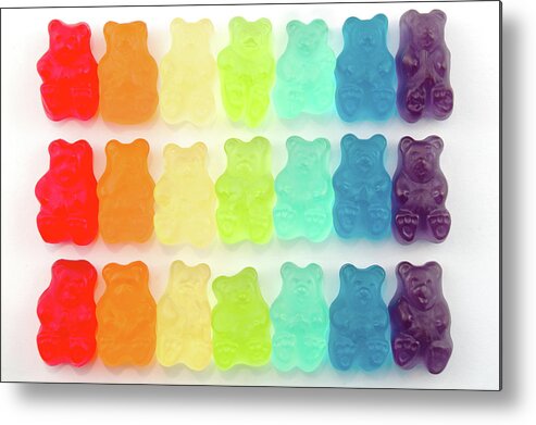 Order Metal Print featuring the photograph Rainbow Jelly Bear Candy by Melissa Ross