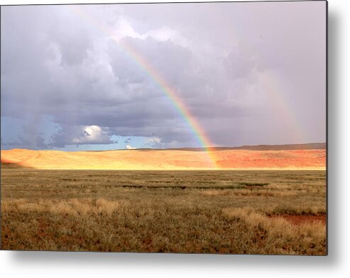 110325 Sossusvlei Vacation Metal Print featuring the photograph Rainbow Over Sossulvei by Gregory Daley MPSA